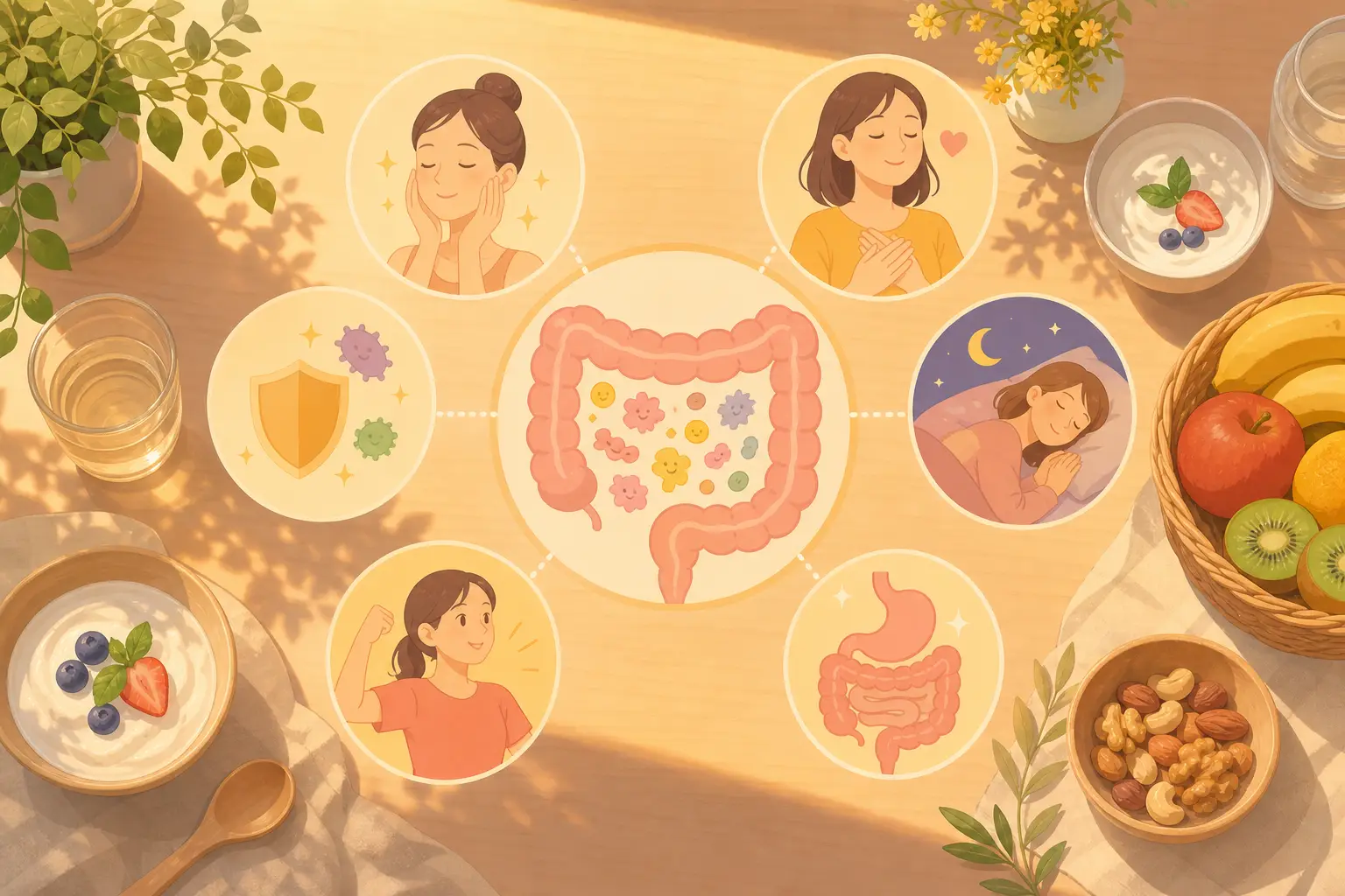 腸内環境と免疫・肌・睡眠など全身の健康のつながり
