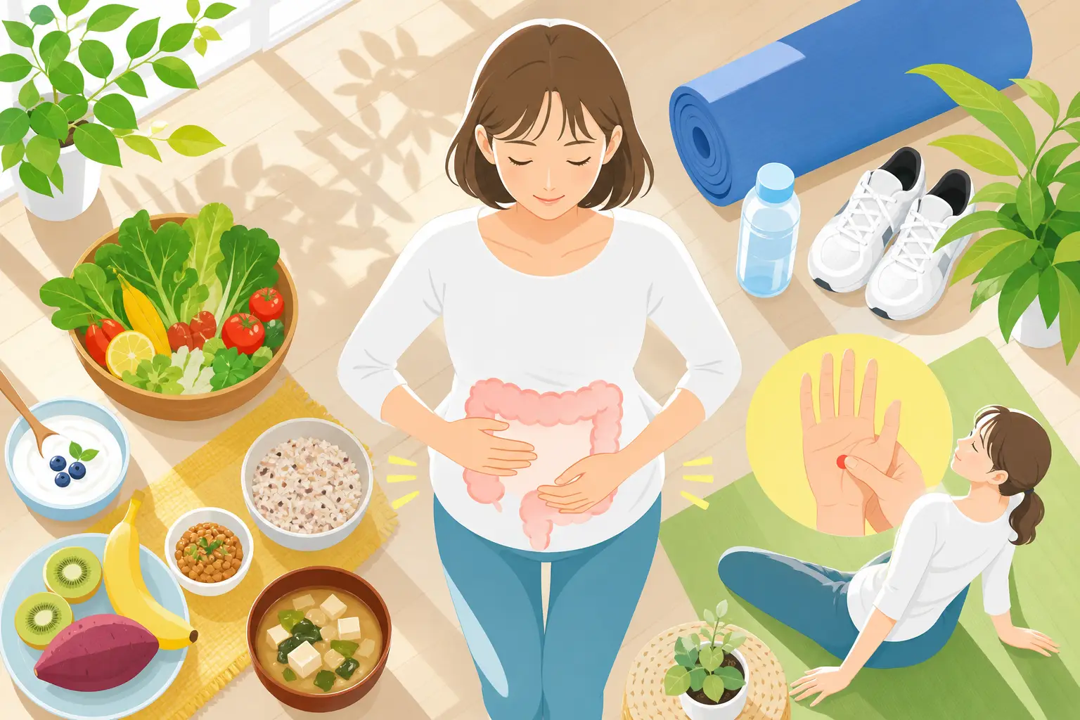 便秘解消の方法11選|食べ物・運動・ツボで今日から実践する手順