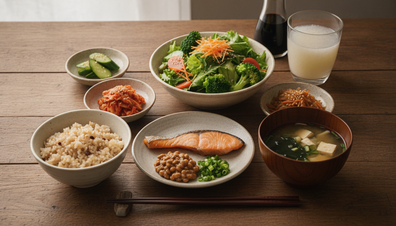 発酵食品と食物繊維をそろえた腸活向けの和定食